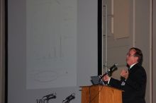 Nicholas A. Peppas gave the AIChE institute lecture, Le Plus &Atilde;�a Change...Nanotechnology and Bioengineering in An Evolving Chemical Engineering World, on Wednesday, November 7, 2007.

Filename: SRM_20071107_1422445.jpg
Aperture: f/5.6
Shutter Speed: 1/250
Body: Canon EOS-1D Mark II
Lens: Canon EF 80-200mm f/2.8 L