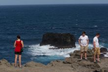 Carolyn Bayer, Justin Shofner, and Daniel Carr. Hike to the Nakalele blowholes along the surf-beaten lava formations.
Filename: SRM_20071219_1333226.jpg
Aperture: f/8.0
Shutter Speed: 1/2000
Body: Canon EOS 20D
Lens: Canon EF 80-200mm f/2.8 L