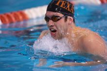 UT sophomore Trey Hoover competed in the 400 yard IM with a time of 4:10.06. The University of Texas Longhorns defeated The University of Georgia Bulldogs 157-135 on Saturday, January 12, 2008.
Filename: SRM_20080112_1240067.jpg
Aperture: f/2.8
Shutter Speed: 1/400
Body: Canon EOS-1D Mark II
Lens: Canon EF 300mm f/2.8 L IS