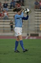 UT senior Dianna Pfenninger (#8, Goalkeeper).  The University of Texas women's soccer team tied 0-0 against the Texas A&M Aggies Friday night, September 27, 2008.

Filename: SRM_20080926_1905149.jpg
Aperture: f/4.0
Shutter Speed: 1/1000
Body: Canon EOS-1D Mark II
Lens: Canon EF 300mm f/2.8 L IS