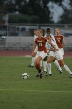 UT freshman Kylie Doniak (#15, Midfielder).  The University of Texas women's soccer team tied 0-0 against the Texas A&M Aggies Friday night, September 27, 2008.

Filename: SRM_20080926_1911224.jpg
Aperture: f/4.0
Shutter Speed: 1/800
Body: Canon EOS-1D Mark II
Lens: Canon EF 300mm f/2.8 L IS