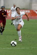 UT sophomore Alisha Ortiz (#12, Forward) in the second half. The University of Texas women's soccer team won 2-1 against the Iowa State Cyclones Sunday afternoon, October 5, 2008.
Filename: SRM_20081005_13330053.jpg
Aperture: f/5.6
Shutter Speed: 1/1600
Body: Canon EOS-1D Mark II
Lens: Canon EF 300mm f/2.8 L IS