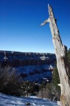 Hike down the South Kaibab trail, backpacking the Grand Canyon with Beth, Thursday, January 1, 2009.
Filename: SRM_20090101_12020264.jpg
Aperture: f/16.0
Shutter Speed: 1/125
Body: Canon EOS-1D Mark II
Lens: Canon EF 16-35mm f/2.8 L