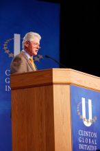 Former President Bill Clinton speaking at the CGIU meeting. Day one of the 2nd Annual Clinton Global Initiative University (CGIU) meeting was held at The University of Texas at Austin, Friday, February 13, 2009.
Filename: SRM_20090213_16192832.jpg
Aperture: f/4.0
Shutter Speed: 1/60
Body: Canon EOS-1D Mark II
Lens: Canon EF 80-200mm f/2.8 L