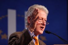 Former President Bill Clinton speaking at the CGIU meeting. Day one of the 2nd Annual Clinton Global Initiative University (CGIU) meeting was held at The University of Texas at Austin, Friday, February 13, 2009.
Filename: SRM_20090213_16242976.jpg
Aperture: f/2.8
Shutter Speed: 1/250
Body: Canon EOS 20D
Lens: Canon EF 300mm f/2.8 L IS