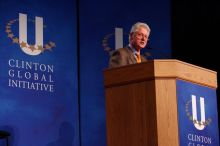Former President Bill Clinton speaking at the CGIU meeting. Day one of the 2nd Annual Clinton Global Initiative University (CGIU) meeting was held at The University of Texas at Austin, Friday, February 13, 2009.
Filename: SRM_20090213_16263905.jpg
Aperture: f/4.0
Shutter Speed: 1/160
Body: Canon EOS-1D Mark II
Lens: Canon EF 80-200mm f/2.8 L