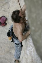 Jason Shear competing. CTM hosted a speed climbing event at Seismic Wall on Diving for Rocks to benefit the Austin Area Food Bank, Saturday, May 9, 2009.
Filename: SRM_20090509_11205855.jpg
Aperture: f/5.0
Shutter Speed: 1/800
Body: Canon EOS-1D Mark II
Lens: Canon EF 80-200mm f/2.8 L