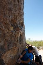 Cayce Wilson rock climbing in Hueco Tanks State Park and Historic Site during the Hueco Tanks Awesome Fest 2010 trip, Friday, May 21, 2010.
Filename: SRM_20100521_13593190.JPG
Aperture: f/5.6
Shutter Speed: 1/500
Body: Canon EOS-1D Mark II
Lens: Canon EF 16-35mm f/2.8 L