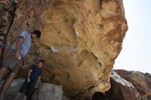 Raanan Robertson rock climbing in Hueco Tanks State Park and Historic Site during the Hueco Tanks Awesome Fest 2010 trip, Sunday, May 23, 2010.
Filename: SRM_20100523_12195781.JPG
Aperture: f/8.0
Shutter Speed: 1/500
Body: Canon EOS-1D Mark II
Lens: Canon EF 16-35mm f/2.8 L