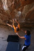 Rock climbing in Hueco Tanks State Park and Historic Site during the Hueco Tanks Awesome Fest 2.0 trip, Saturday, September 04, 2010.

Filename: SRM_20100904_13293793.JPG
Aperture: f/4.0
Shutter Speed: 1/400
Body: Canon EOS 20D
Lens: Canon EF 16-35mm f/2.8 L