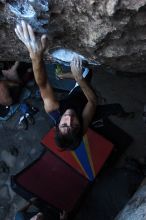 Rock climbing in Hueco Tanks State Park and Historic Site during the Hueco Tanks Awesome Fest 2.0 trip, Sunday, September 05, 2010.
Filename: SRM_20100905_19104005.JPG
Aperture: f/4.0
Shutter Speed: 1/200
Body: Canon EOS 20D
Lens: Canon EF 16-35mm f/2.8 L