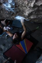 Rock climbing in Hueco Tanks State Park and Historic Site during the Hueco Tanks Awesome Fest 2.0 trip, Sunday, September 05, 2010.
Filename: SRM_20100905_19104007.JPG
Aperture: f/4.0
Shutter Speed: 1/200
Body: Canon EOS 20D
Lens: Canon EF 16-35mm f/2.8 L