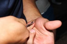 Rock climbing in Hueco Tanks State Park and Historic Site during the Hueco Tanks Awesome Fest 2.0 trip, Sunday, September 05, 2010.
Filename: SRM_20100905_20215782.JPG
Aperture: f/7.1
Shutter Speed: 1/250
Body: Canon EOS 20D
Lens: Canon EF 16-35mm f/2.8 L
