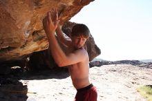 Rock climbing in Hueco Tanks State Park and Historic Site during the Hueco Tanks Awesome Fest 2.0 trip, Monday, September 06, 2010.
Filename: SRM_20100906_12121520.JPG
Aperture: f/8.0
Shutter Speed: 1/400
Body: Canon EOS 20D
Lens: Canon EF 16-35mm f/2.8 L