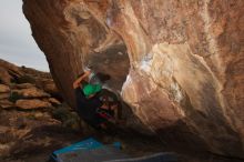 Bouldering in Hueco Tanks on 02/20/2016
Filename: SRM_20160220_1731190.JPG
Aperture: f/9.0
Shutter Speed: 1/250
Body: Canon EOS 20D
Lens: Canon EF 16-35mm f/2.8 L