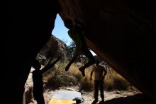 Bouldering in Hueco Tanks on 02/27/2016 with Blue Lizard Climbing and Yoga
Filename: SRM_20160227_1335550.JPG
Aperture: f/8.0
Shutter Speed: 1/250
Body: Canon EOS 20D
Lens: Canon EF 16-35mm f/2.8 L