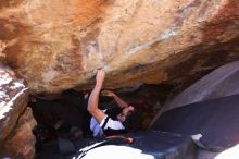 Bouldering in Hueco Tanks on 02/27/2016 with Blue Lizard Climbing and Yoga
Filename: SRM_20160227_1449050.JPG
Aperture: f/2.8
Shutter Speed: 1/250
Body: Canon EOS 20D
Lens: Canon EF 16-35mm f/2.8 L