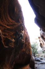 Bouldering in Hueco Tanks on 02/27/2016 with Blue Lizard Climbing and Yoga
Filename: SRM_20160227_1649220.JPG
Aperture: f/2.8
Shutter Speed: 1/250
Body: Canon EOS 20D
Lens: Canon EF 16-35mm f/2.8 L