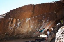 Bouldering in Hueco Tanks on 04/11/2016 with Blue Lizard Climbing and Yoga
Filename: SRM_20160411_1232250.jpg
Aperture: f/7.1
Shutter Speed: 1/250
Body: Canon EOS 20D
Lens: Canon EF 16-35mm f/2.8 L