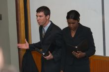 Eric Cullather and Nichole Martin practice their Duo Interpretive of "This Is How It Goes" by Neil Labute.  The University of Texas' Speech Team will compete in the American Forensic Association�s National Individual Events Tournament (AFA NIET) in Gainesv

Filename: SRM_20060325_143508_9.jpg
Aperture: f/3.5
Shutter Speed: 1/160
Body: Canon EOS 20D
Lens: Canon EF 80-200mm f/2.8 L