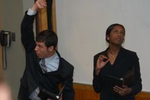 Eric Cullather and Nichole Martin practice their Duo Interpretive of "This Is How It Goes" by Neil Labute.  The University of Texas' Speech Team will compete in the American Forensic Association�s National Individual Events Tournament (AFA NIET) in Gainesv

Filename: SRM_20060325_143514_0.jpg
Aperture: f/3.5
Shutter Speed: 1/160
Body: Canon EOS 20D
Lens: Canon EF 80-200mm f/2.8 L