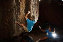 Bouldering in Hueco Tanks on 10/19/2018 with Blue Lizard Climbing and Yoga
Filename: SRM_20181019_1725230.jpg
Aperture: f/7.1
Shutter Speed: 1/250
Body: Canon EOS-1D Mark II
Lens: Canon EF 16-35mm f/2.8 L