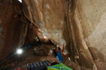 Bouldering in Hueco Tanks on 10/19/2018 with Blue Lizard Climbing and Yoga
Filename: SRM_20181019_1729420.jpg
Aperture: f/7.1
Shutter Speed: 1/250
Body: Canon EOS-1D Mark II
Lens: Canon EF 16-35mm f/2.8 L