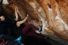 Bouldering in Hueco Tanks on 11/02/2018 with Blue Lizard Climbing and Yoga

Filename: SRM_20181102_1015001.jpg
Aperture: f/4.0
Shutter Speed: 1/250
Body: Canon EOS-1D Mark II
Lens: Canon EF 50mm f/1.8 II