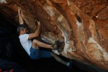 Bouldering in Hueco Tanks on 11/02/2018 with Blue Lizard Climbing and Yoga
Filename: SRM_20181102_1015540.jpg
Aperture: f/4.0
Shutter Speed: 1/400
Body: Canon EOS-1D Mark II
Lens: Canon EF 50mm f/1.8 II