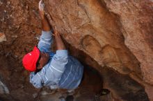 Bouldering in Hueco Tanks on 11/02/2018 with Blue Lizard Climbing and Yoga
Filename: SRM_20181102_1114131.jpg
Aperture: f/4.0
Shutter Speed: 1/640
Body: Canon EOS-1D Mark II
Lens: Canon EF 50mm f/1.8 II
