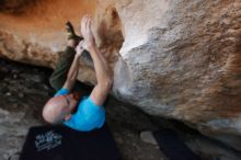 Bouldering in Hueco Tanks on 11/02/2018 with Blue Lizard Climbing and Yoga
Filename: SRM_20181102_1253290.jpg
Aperture: f/4.0
Shutter Speed: 1/400
Body: Canon EOS-1D Mark II
Lens: Canon EF 16-35mm f/2.8 L