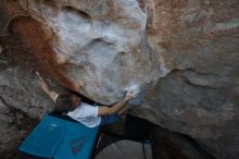 Bouldering in Hueco Tanks on 11/02/2018 with Blue Lizard Climbing and Yoga
Filename: SRM_20181102_1316180.jpg
Aperture: f/4.5
Shutter Speed: 1/640
Body: Canon EOS-1D Mark II
Lens: Canon EF 16-35mm f/2.8 L