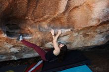Bouldering in Hueco Tanks on 11/02/2018 with Blue Lizard Climbing and Yoga
Filename: SRM_20181102_1416360.jpg
Aperture: f/4.5
Shutter Speed: 1/250
Body: Canon EOS-1D Mark II
Lens: Canon EF 16-35mm f/2.8 L