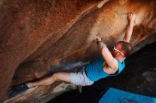 Bouldering in Hueco Tanks on 11/02/2018 with Blue Lizard Climbing and Yoga
Filename: SRM_20181102_1445010.jpg
Aperture: f/4.0
Shutter Speed: 1/400
Body: Canon EOS-1D Mark II
Lens: Canon EF 16-35mm f/2.8 L
