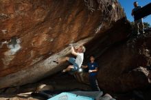 Bouldering in Hueco Tanks on 11/02/2018 with Blue Lizard Climbing and Yoga
Filename: SRM_20181102_1557460.jpg
Aperture: f/9.0
Shutter Speed: 1/250
Body: Canon EOS-1D Mark II
Lens: Canon EF 16-35mm f/2.8 L