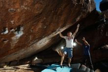 Bouldering in Hueco Tanks on 11/02/2018 with Blue Lizard Climbing and Yoga
Filename: SRM_20181102_1601570.jpg
Aperture: f/9.0
Shutter Speed: 1/250
Body: Canon EOS-1D Mark II
Lens: Canon EF 16-35mm f/2.8 L