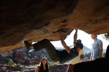 Bouldering in Hueco Tanks on 11/03/2018 with Blue Lizard Climbing and Yoga
Filename: SRM_20181103_1015020.jpg
Aperture: f/5.6
Shutter Speed: 1/800
Body: Canon EOS-1D Mark II
Lens: Canon EF 50mm f/1.8 II