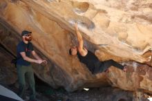 Bouldering in Hueco Tanks on 11/03/2018 with Blue Lizard Climbing and Yoga
Filename: SRM_20181103_1214380.jpg
Aperture: f/2.0
Shutter Speed: 1/1600
Body: Canon EOS-1D Mark II
Lens: Canon EF 50mm f/1.8 II
