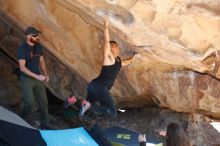 Bouldering in Hueco Tanks on 11/03/2018 with Blue Lizard Climbing and Yoga
Filename: SRM_20181103_1214390.jpg
Aperture: f/2.0
Shutter Speed: 1/1600
Body: Canon EOS-1D Mark II
Lens: Canon EF 50mm f/1.8 II