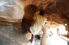 Bouldering in Hueco Tanks on 11/03/2018 with Blue Lizard Climbing and Yoga
Filename: SRM_20181103_1603150.jpg
Aperture: f/2.8
Shutter Speed: 1/200
Body: Canon EOS-1D Mark II
Lens: Canon EF 16-35mm f/2.8 L