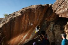 Bouldering in Hueco Tanks on 11/10/2018 with Blue Lizard Climbing and Yoga

Filename: SRM_20181110_1553320.jpg
Aperture: f/9.0
Shutter Speed: 1/250
Body: Canon EOS-1D Mark II
Lens: Canon EF 16-35mm f/2.8 L