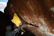 Bouldering in Hueco Tanks on 11/11/2018 with Blue Lizard Climbing and Yoga
Filename: SRM_20181111_1512250.jpg
Aperture: f/8.0
Shutter Speed: 1/250
Body: Canon EOS-1D Mark II
Lens: Canon EF 16-35mm f/2.8 L