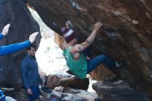 Bouldering in Hueco Tanks on 11/24/2018 with Blue Lizard Climbing and Yoga
Filename: SRM_20181124_1557080.jpg
Aperture: f/4.5
Shutter Speed: 1/250
Body: Canon EOS-1D Mark II
Lens: Canon EF 50mm f/1.8 II