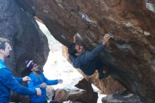 Bouldering in Hueco Tanks on 11/24/2018 with Blue Lizard Climbing and Yoga
Filename: SRM_20181124_1558331.jpg
Aperture: f/4.5
Shutter Speed: 1/250
Body: Canon EOS-1D Mark II
Lens: Canon EF 50mm f/1.8 II