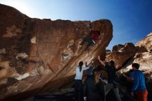 Bouldering in Hueco Tanks on 11/23/2018 with Blue Lizard Climbing and Yoga

Filename: SRM_20181123_1305320.jpg
Aperture: f/5.6
Shutter Speed: 1/250
Body: Canon EOS-1D Mark II
Lens: Canon EF 16-35mm f/2.8 L