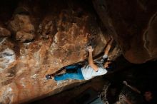 Bouldering in Hueco Tanks on 11/22/2018 with Blue Lizard Climbing and Yoga
Filename: SRM_20181122_1551320.jpg
Aperture: f/8.0
Shutter Speed: 1/250
Body: Canon EOS-1D Mark II
Lens: Canon EF 16-35mm f/2.8 L
