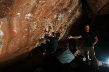 Bouldering in Hueco Tanks on 11/22/2018 with Blue Lizard Climbing and Yoga
Filename: SRM_20181122_1603010.jpg
Aperture: f/8.0
Shutter Speed: 1/250
Body: Canon EOS-1D Mark II
Lens: Canon EF 16-35mm f/2.8 L
