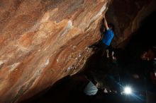 Bouldering in Hueco Tanks on 11/22/2018 with Blue Lizard Climbing and Yoga
Filename: SRM_20181122_1605370.jpg
Aperture: f/8.0
Shutter Speed: 1/250
Body: Canon EOS-1D Mark II
Lens: Canon EF 16-35mm f/2.8 L