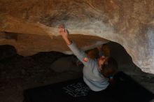 Bouldering in Hueco Tanks on 11/19/2018 with Blue Lizard Climbing and Yoga
Filename: SRM_20181119_1527461.jpg
Aperture: f/2.8
Shutter Speed: 1/250
Body: Canon EOS-1D Mark II
Lens: Canon EF 50mm f/1.8 II