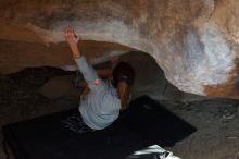 Bouldering in Hueco Tanks on 11/19/2018 with Blue Lizard Climbing and Yoga
Filename: SRM_20181119_1559160.jpg
Aperture: f/2.8
Shutter Speed: 1/250
Body: Canon EOS-1D Mark II
Lens: Canon EF 50mm f/1.8 II